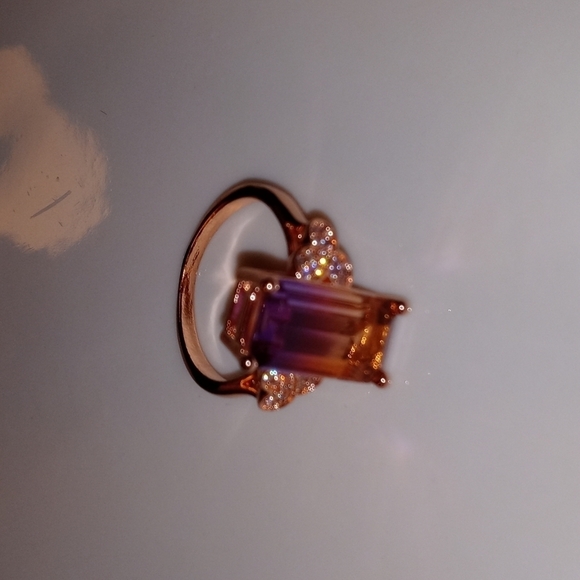 Gold plated ring size 8 with Tourmaline stone ,necklace with pendant - Picture 2 of 8